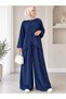 Women's Modest Clothing: Modal Fabric, Cravuze-Style, Crew Neck Tunic Top and Bottom Set - 2