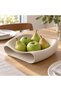 Modern Decorative Bowl 25 cm, Sculptural Wavy Centrepiece for Dining Table, Beige - 2