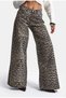 Palazzo Fit Leopard Pattern Denim Jean
