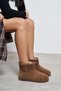 Nemesis Desert Dark Beige Suede Leather Flat Sole Women's Ankle Boots with Plush Lining - 7