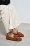 Siena Taba Suede Leather with Tassel Detail, Flat Sole Women's Loafers - 3