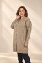 Women's Self-Patterned Diamond Patterned Geometric Patterned Button-Front Plus-Size Tunic Cardigan