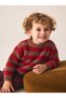 Unisex Kids' Striped Knit Sweater, Brown-Red - 2