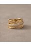 CROSS-STYLE SET RING WITH RECESSED ZIRCONIA STONES - 2