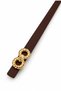 Women's Gold Double-Ring Buckled Slim Belt – Belt for Pants and Dresses with Seam Details - 2