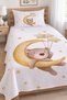 Moon and Star-Patterned Pique Bedspread Set with a Moon on the Moon - 160x220 Bedspread, 70x50 Pillowcase Set - 3
