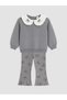 Lcw Baby Gray Bow Embroidered Baby Girl Set - 2
