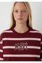 Unprinted Striped Burgundy T-Shirt 1620078-A6660 - 6