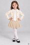 Crepe-Colored Girls' 3-Piece Set with Patterned Sweater, Skirt, and Shirt 25062 - 2