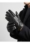 Men's Black Faux Leather Gloves with Fur-Lined Design (Sizes L and XL)