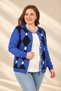 Women's Diamond Patterned, Button-Front, Plus-Size Viscose Knit Cardigan - 2