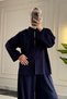 44463 - Stylish, Comfortable, Soft Modal Knit Women's Top and Bottom Set with Button Details - 3