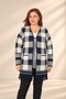 Women's Front-Tied Plaid-Patterned Skirt with Pockets and Tasseled Hem, Plus-Size Stretch Fabric Viscose Knit Cardigan - 3