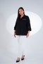 Women's Plus-Size Ruffled Blouse with Rhinestones