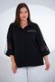 Women's Plus-Size Ruffled Blouse with Rhinestones - 2