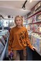 Pulover tricotat de damă, model special, brodat, oversize, w6-55 - 4