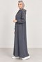 Women's Winter Honeycomb Fabric Modest Abaya with Detachable Hood - 2