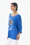 Women's Italian /Written/Oversized Knit Sweater with Leopard Print Necklace and Rhinestones, Sizes 40–46 - 2