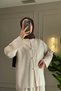 44463 - Stylish, Comfortable, Soft Modal Knit Women's Top and Bottom Set with Button Details - 3