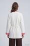 Striped Cuff Detail Belted Tunic 2382 White - 3