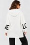 New Season Women's Oversized Hooded SHINE-Printed Knit Long Sweatshirt with Sleeve Detail and Pockets - 3
