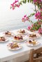 Cherry Much 7-Piece Porcelain Dessert Serving Set for 6 People, Orange