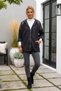 Italian Black Hooded Long-Sleeve Zippered Pocket Leather-Paneled Casual Velvet-Woven Jacket 69 65 - 7