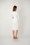 Crepe Fabric Pearl Detailed Pencil Evening Dress - WHITE - 4
