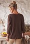 Italian Brown Pool-Neck Batwing Sleeve Collared Casual Oversized Knit Blouse 68 67 - 7