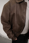 Men's Oversized Suede Bomber Jacket - 7
