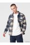 XSIDE Indigo Relaxed Fit Plaid Men's Flannel Shirt Jacket