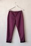 Italian Burgundy-Colored Casual Velvet-Woven Pants with Pockets, Elasticated Hem, Tie-Detail, Narrow Leg, Size 100, 56 - 3