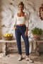 Italian Navy Blue Casual Stretch Fabric Woven Pants with Pockets, Elastic Waistband, and Tie-Detail, Narrow Leg, Style 102, Size 58 - 4