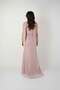 Jakar Fabric Strapless Evening Dress with Shawl Detail - Pudra - 5
