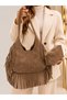 Pisa 100% Genuine Italian Leather Stylish, Modern Design Suede Clutch Bag and Shoulder Bag with Pouch - 3