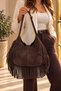 Pisa 100% Genuine Italian Leather Stylish, Modern Design Suede Clutch Bag and Shoulder Bag with Pouch