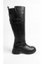 Sms39112 Black Leather Women's Knee-High Buckled Boots - 3