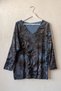 Italian Indigo V-Neck Long-Sleeve Leopard Print Casual Angora Wool Blend Oversized Knit Blouse 71 70 - 2