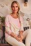 Italian Pink Pool-Neck Long-Sleeve Digital Print Casual Angora Wool Blend Knit Blouse 64 56 - 3