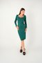 Crepe Fabric Pearl-Detail Pencil Evening Dress - EMERALD GREEN