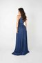 Chiffon Gown with Corset - NAVY BLUE - 4