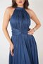 Chiffon Gown with Corset - NAVY BLUE - 3