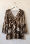 Italian Beige V-Neck Long-Sleeve Leopard Print Casual Angora Wool Blend Oversized Knit Blouse 71 70 - 2