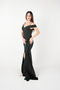 Metallic Fabric Shawl Detailed Evening Dress - Emerald Green - 2