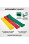 Resistance Band Set Beginner 3-Pack, Non-Latex Exercise Bands, Yellow Red Green Resistance Levels, 5 ft x 4 in Each, Physical Therapy, Stretching, Pilates, Yoga and Strength Training - 7