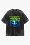 M. Manson Printed Vintage Washed Black Oversized T-Shirt