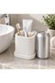 Toothbrush Holder with Drip Tray and Removable Divider, Modern Minimalist Vanity Cup, Matte, White - 3