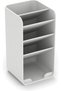 Tiered Pen Holder with Sticky Note Slot, Upright 3-Shelf Desk Organiser for Pens, Pencils, Marble