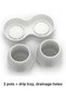 Duo Planter Set with Shared Drip Tray, 2 Fin Texture Plant Pots with Drainage Holes for Succulents - 4