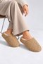 Women's Beige Comfortable Soft Plush House Slippers - 2
